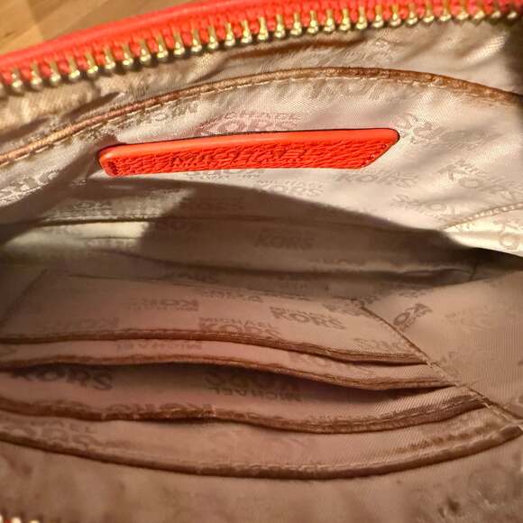 Michael Kors Red Leather Wristlet Clutch Purse